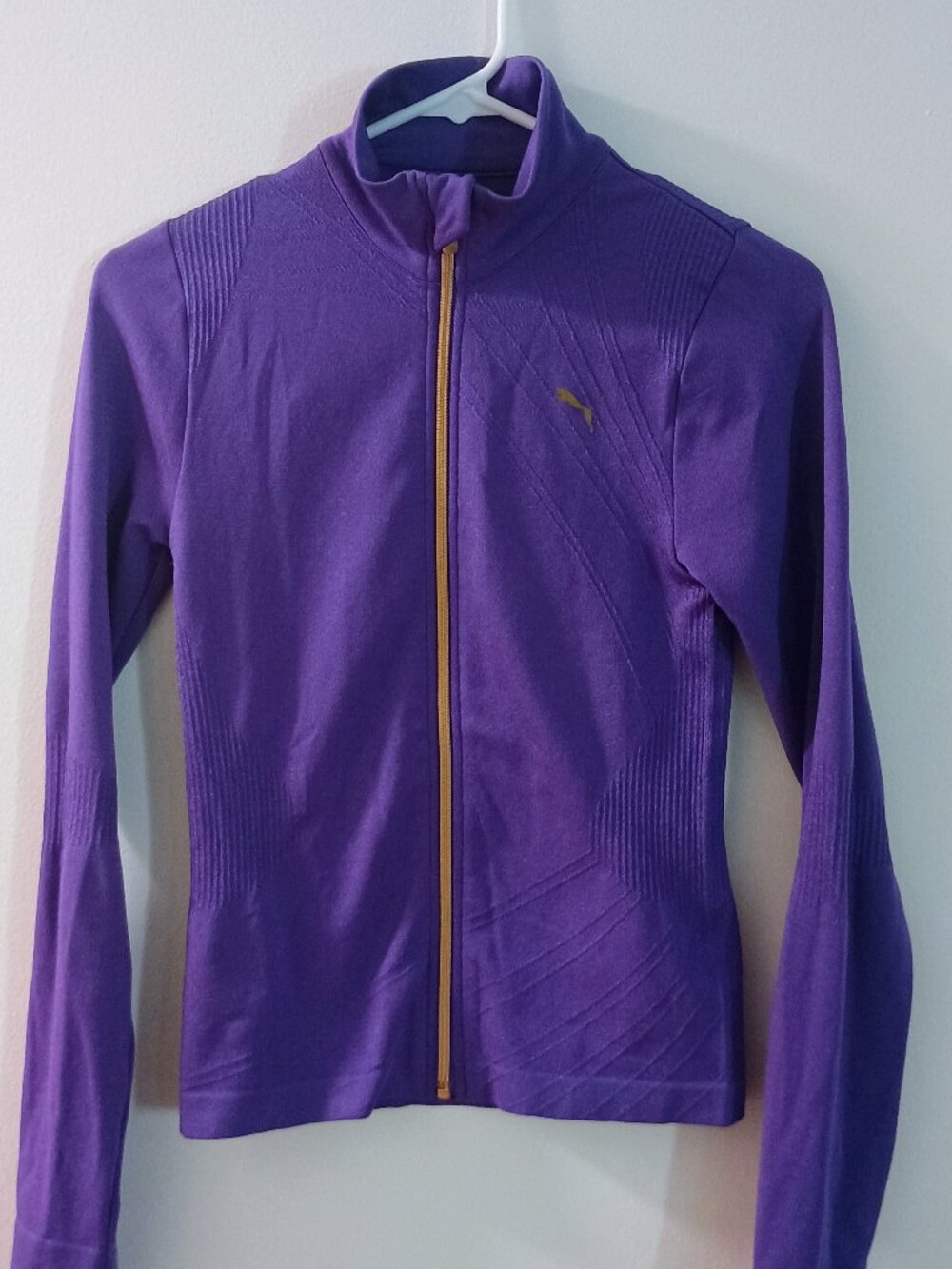PUMA Purple Zip Athletic Jacket Slimfit Size S
